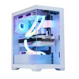 Gabinete Kronos Prisma White RGB ATX, Vidrio Templado, 0fan