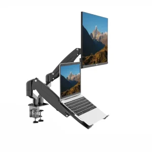 Soporte para Doble Monitor y Notebook con Neumático, 10″- 32″, uso escritorio