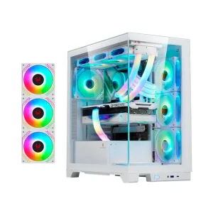 Gabinete Kronos Prisma Pro White RGB ATX, Vidrio Templado, USB 3.0, 3FAN